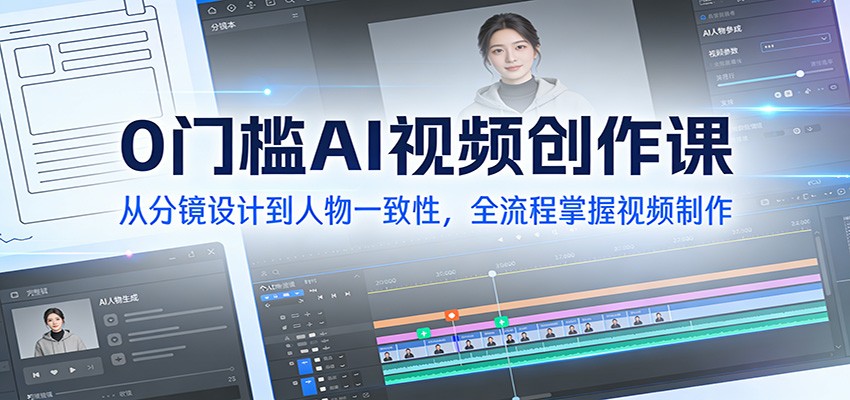 0门槛AI视频创作课：从分镜设计到人物一致性，全流程掌握视频制作-网创风向标