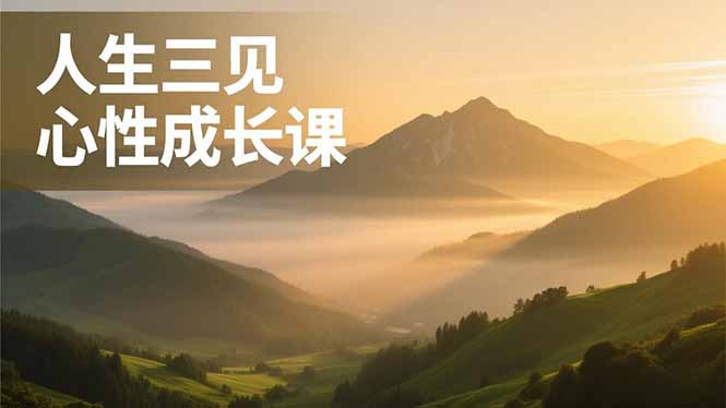 人生三见心性成长课，见天地众生自己，搞透人性安顿身心，活出清晰自我，内在富足无价-网创风向标