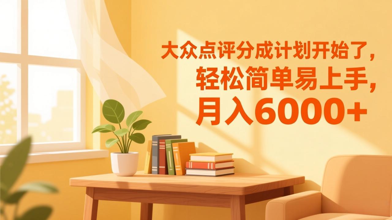 大众点评分成计划开始了,轻松简单易上手,月入6000+-网创风向标