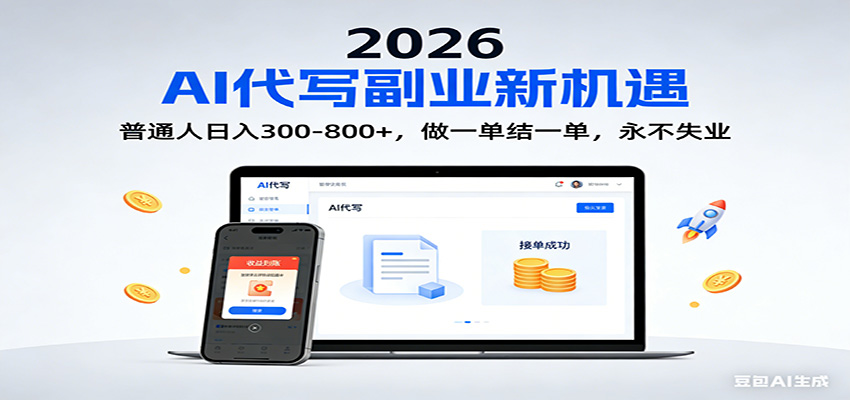 2026 副业首选！AI 代写日入 300-800，普通人0门槛，做一单结一单！-网创风向标