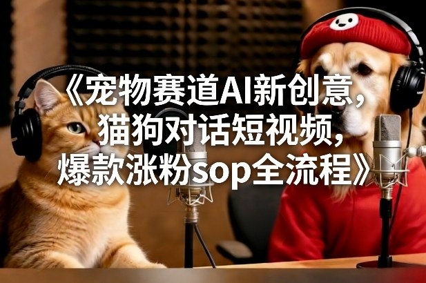 宠物赛道AI新创意，猫狗对话短视频，爆款涨粉sop全流程-网创风向标