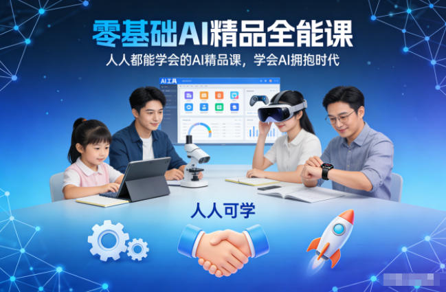零基础AI精品全能课，人人都能学会的AI精品课，学会AI拥抱时代-网创风向标
