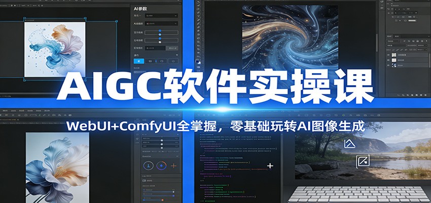 AIGC软件实操课：WebUI+ComfyUI全掌握，零基础玩转AI图像生成-网创风向标
