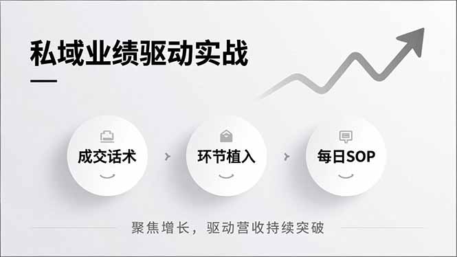 私域业绩驱动实战，成交话术、环节植入、每日SOP，聚焦增长，驱动营收持续突破-网创风向标