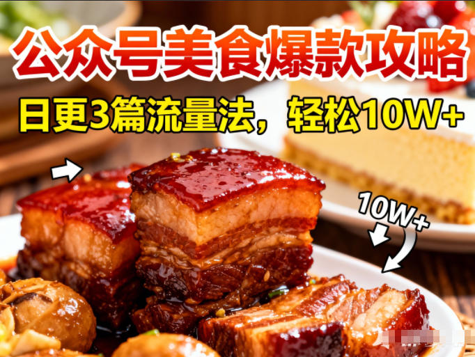 公众号搬运美食爆款攻略，日更3篇流量主打法，轻松10W+阅读-网创风向标