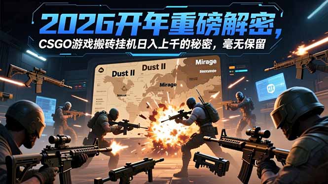2026开年重磅解密，CSGO游戏搬砖挂机日入上千的秘密，毫无保留-网创风向标