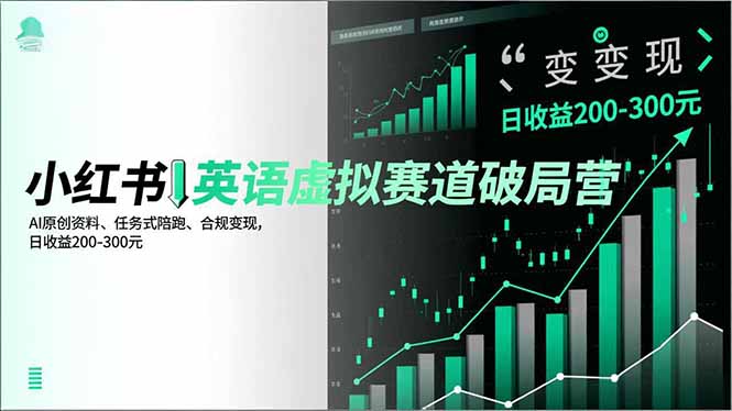 小红书英语虚拟赛道破局营,AI原创资料、任务式陪跑、合规变现,日收益200-300元-网创风向标