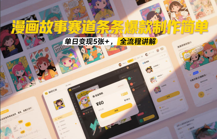 漫画故事赛道条条爆款制作简单，单日变现5张+，全流程讲解-网创风向标