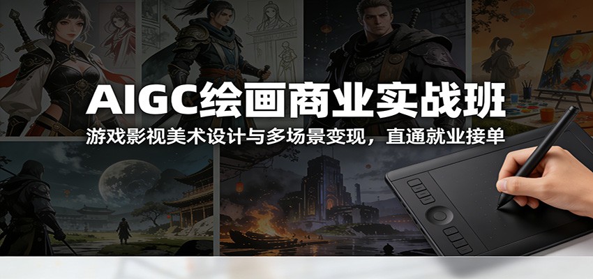 AIGC绘画商业实战班：游戏影视美术设计与多场景变现，直通就业接单-网创风向标