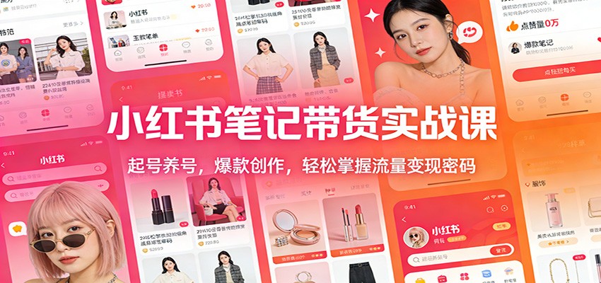 小红书笔记带货实战课:起号养号,爆款创作,轻松掌握流量变现密码-网创风向标