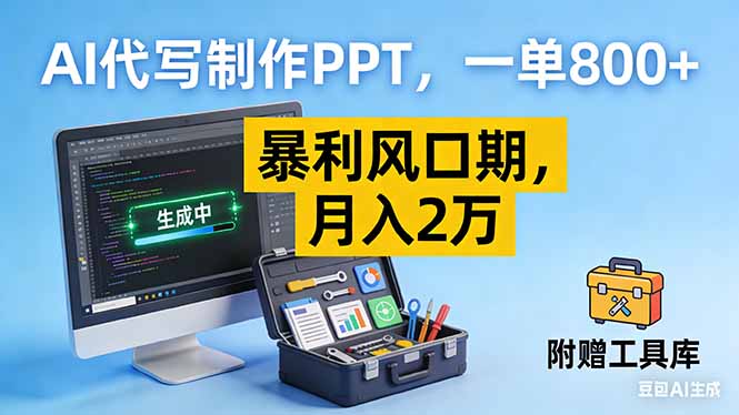 AI代写制作PPT,一单800+, 暴利风口期,月入2万【附工具】-网创风向标