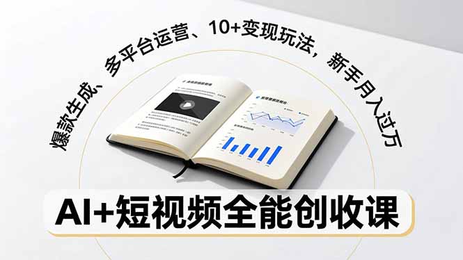 AI+短视频全能创收课,爆款生成、多平台运营、10+变现玩法,新手月入过万-网创风向标