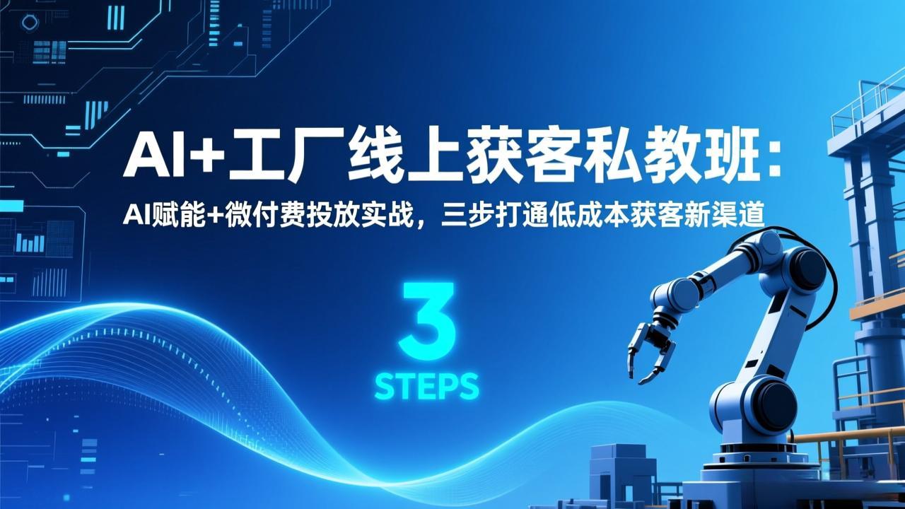 AI+工厂线上获客私教班：AI赋能+微付费投放实战，三步打通低成本获客新渠道-网创风向标