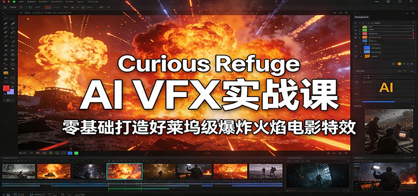 Curious Refuge AI VFX实战课，零基础打造好莱坞级爆炸火焰电影特效-网创风向标