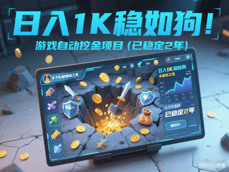 日入1K稳如狗！游戏自动挖金项目(已稳定2年)，永不失业的副业之选【揭秘】-网创风向标